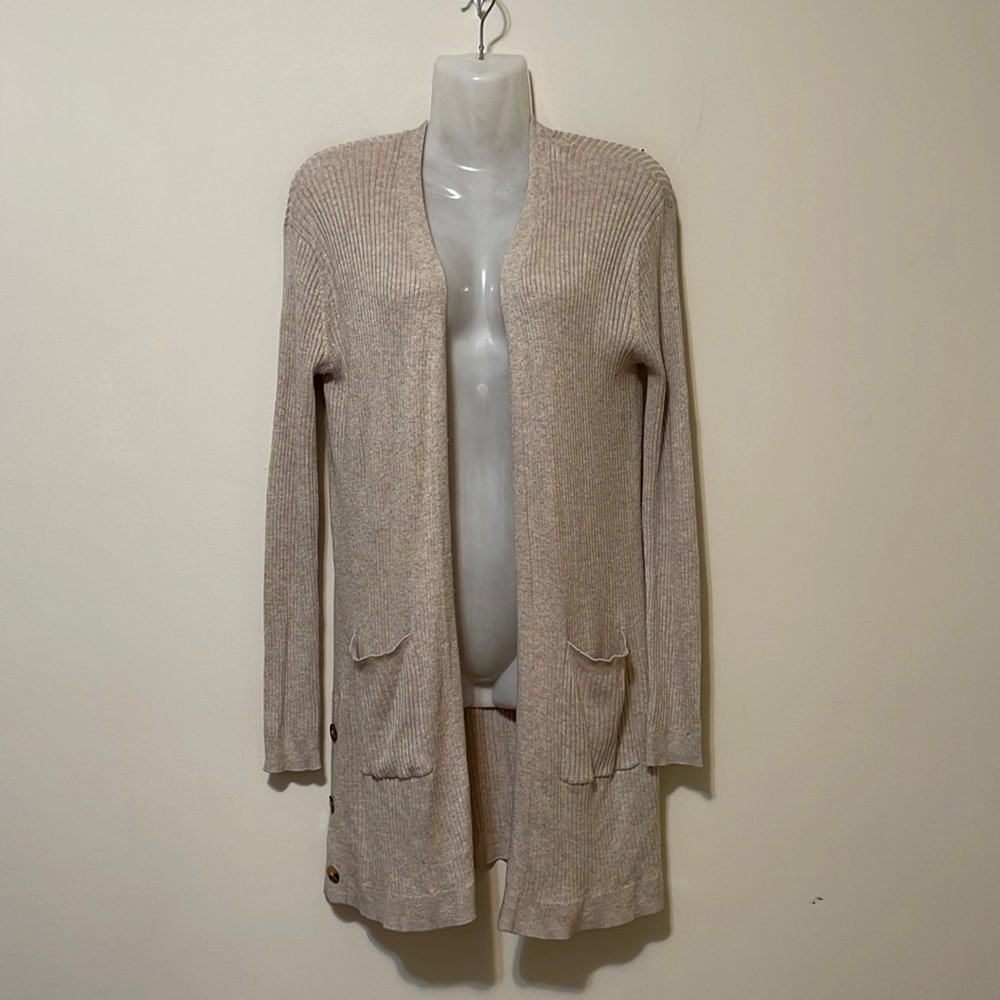 Beige Long Cardigan